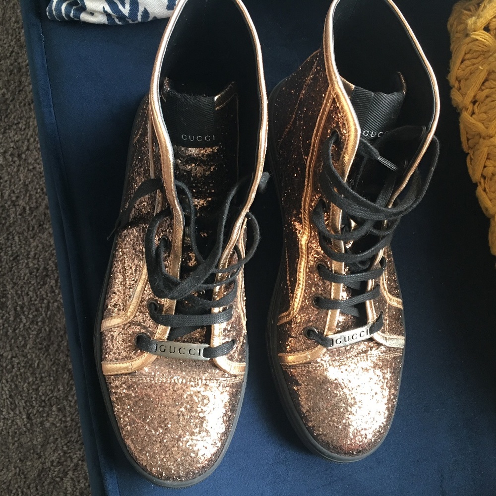Gucci Nappa Glitter Galactica High Top Sneakers